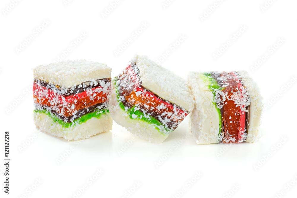 Wall mural turkish sweets on a white background