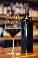 Red wine in a bar