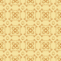 Seamless textures with hop floral ornament .