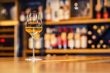 White wine in a bar