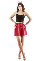 Beautiful and fashion young woman with a funny look