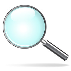 magnifying glass on white background
