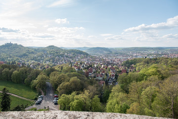 Blick vom Burschenschaftsdenkmals (Turm) über Eisenach-Blickrichtung Nord-West 