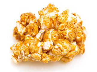 popcorn on a white background. macro