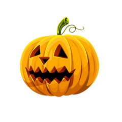 Halloween pumpkin with big teeth