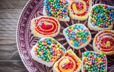 Turkish delight on the plate