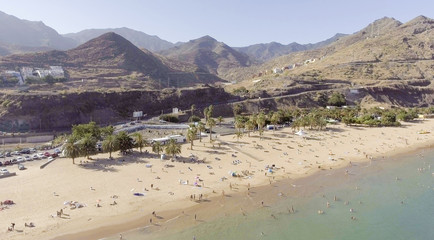 Las Teresitas Beach, Santa Cruz de Tenerife. Aerial scenic view