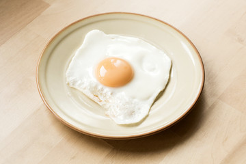 Fried egg on plate