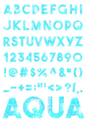 Decorative mosaic alphabet isolated on the background. Vector il