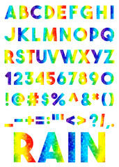 Fototapeta premium Decorative colored mosaic alphabet isolated on the white backgro