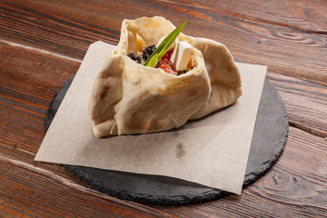 pita with salad inside