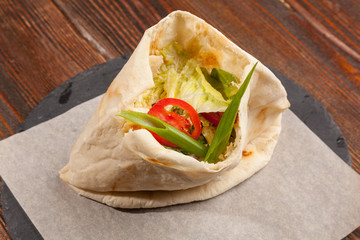 pita with salad inside