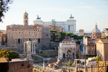 Look from the hill at Monument of Vittorio Emanuele II, Capitoli