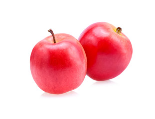 Two apple fruit isolated on white background.