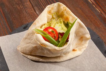 pita with salad inside