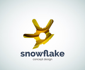 Vector Christmas snowflake logo template