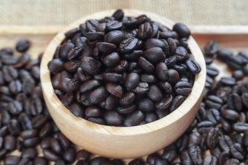 Ground coffee and coffee beans