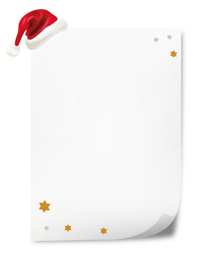 Weihnachtswunschzettel mit Nikolausm&uuml;tze