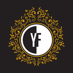 Obraz premium INITIAL CIRCLE HALF vintage elegant luxury