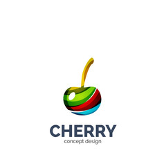 Vector creative abstract cherry fruit logo