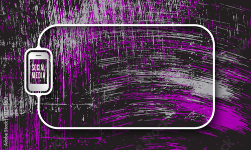 "Vector abstract scratched background and white a text box with p
