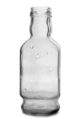 Vodka in a glass and decanter on a white background