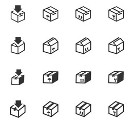 Simple icons set of box