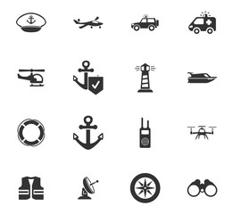 Coast Guard icons set