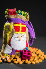 St. Nicholas' bag for children filled with traditional Dutch  spice cookies