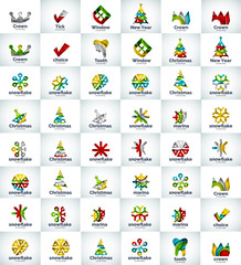 Large collection of abstract geometric logo business icons