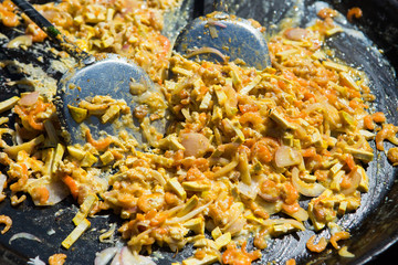 Thai Fried Noodles in the pan