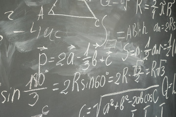 math formulas on black board