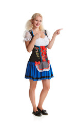 Beautiful young blond girl of oktoberfest beer stein
