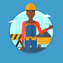 Fototapeta premium Builder giving thumb up vector illustration.