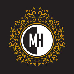 INITIAL CIRCLE HALF vintage