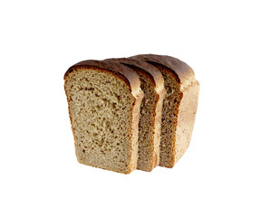 tasty and healthy bread for a healthy diet. isolated on white background 

without shadows. easy to cut for your design.
