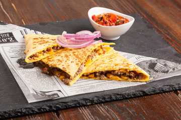 corn tortilla with meat