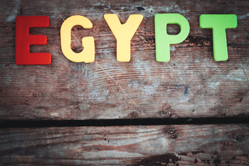 colorful word writen Egypt