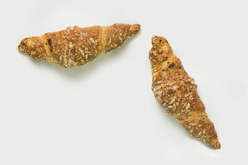 croisand cheese on a white background