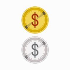 Gold and Silver illustration coins