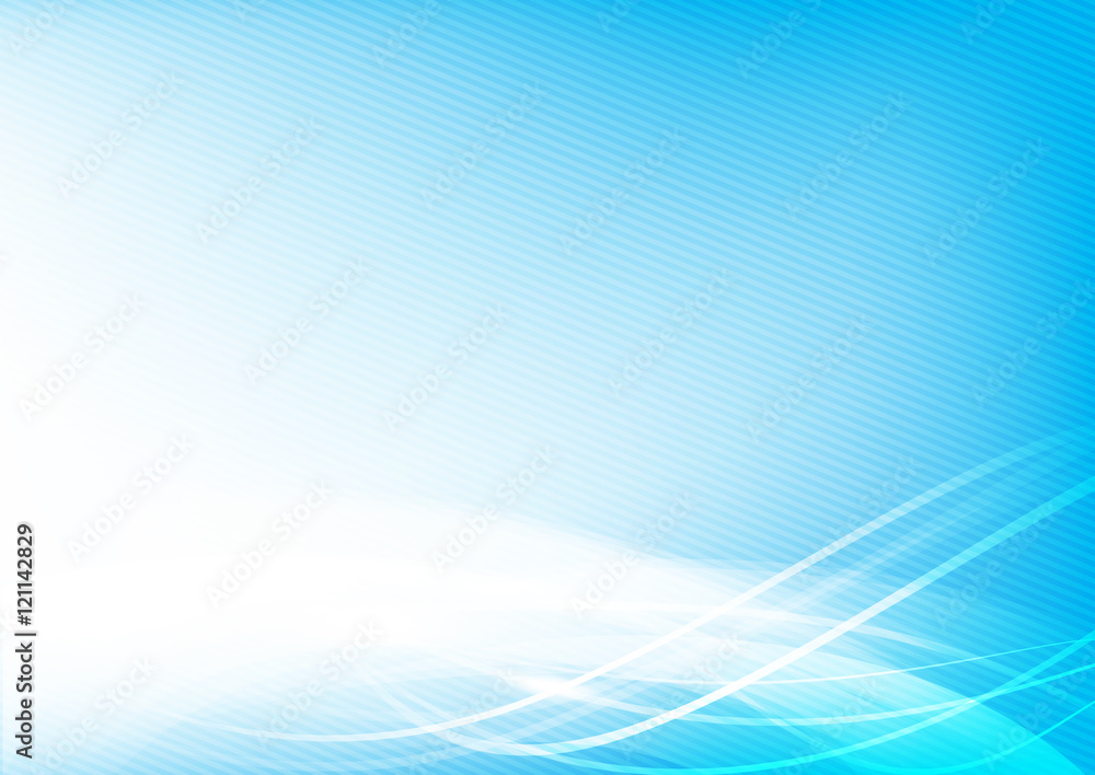 Poster abstract background blue wave curve and lighting element vector