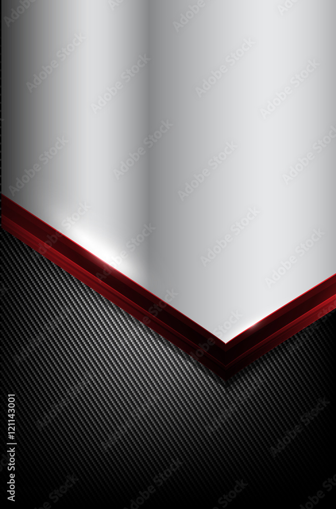 Aufkleber dark carbon fiber and red overlap element abstract background ve
