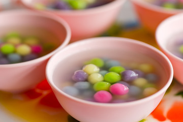 Closeup of sweetmeat ,Spring Festival Couplets and Chinese New Y