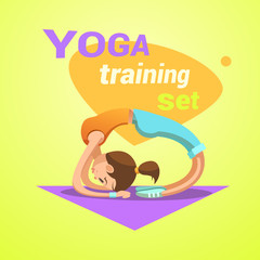 Yoga retro cartoon