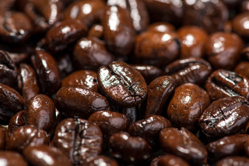 Coffee beans. Roasted coffee beans background.