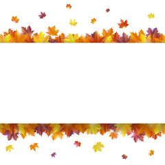 Bright seamless autumn background with vivid autumn maple leaves and space for text. Vector illustration.