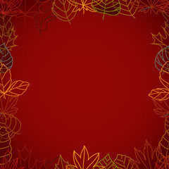 Different color autumn leaves vector frame