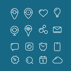 Different simple web pictograms collection. Lineart design appli