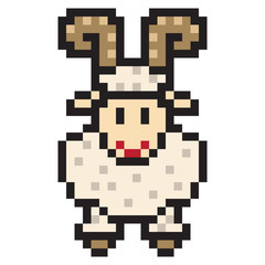 illustration design pixel art goat