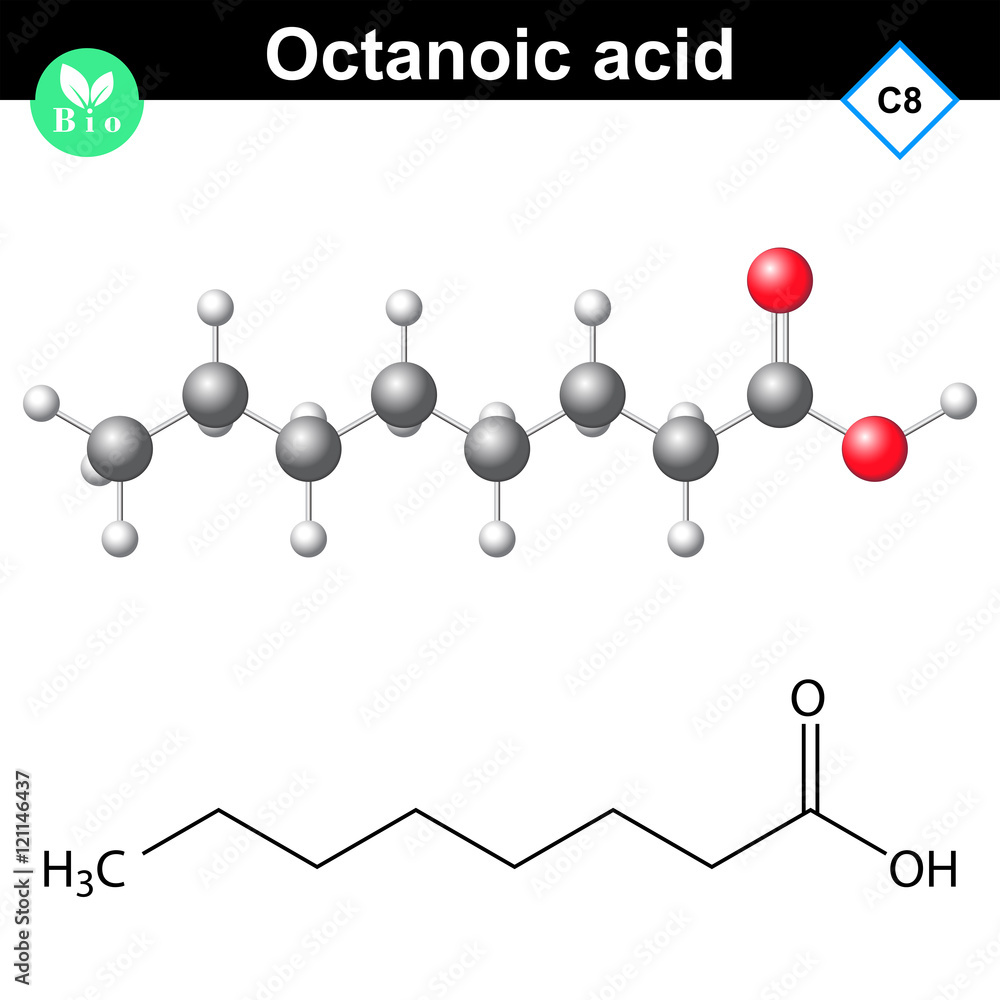 Sticker Caprylic acid molecule